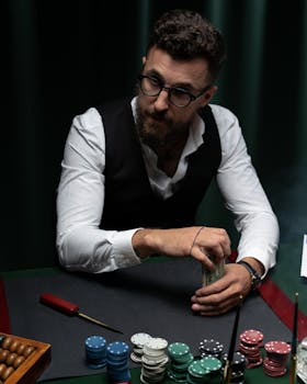 Mesa de cartas estilo poker — arte conceitual 123Br